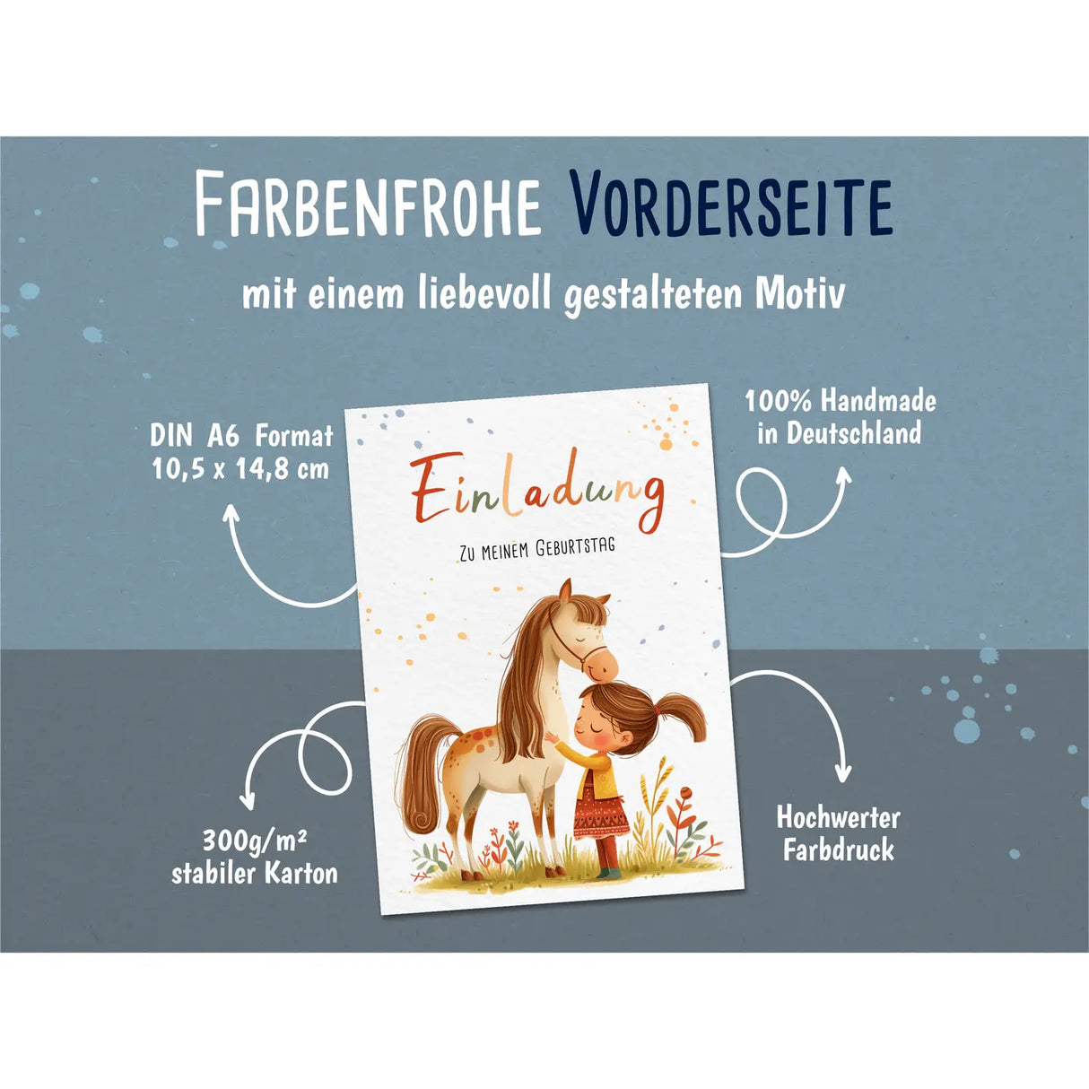 Einladungskarte Kindergeburtstag Pferd