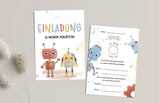 Einladungskarte Kindergeburtstag Roboter