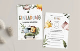 Einladungskarte Kindergeburtstag Tierfreunde