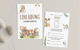 Einladungskarte Kindergeburtstag Waldtiere
