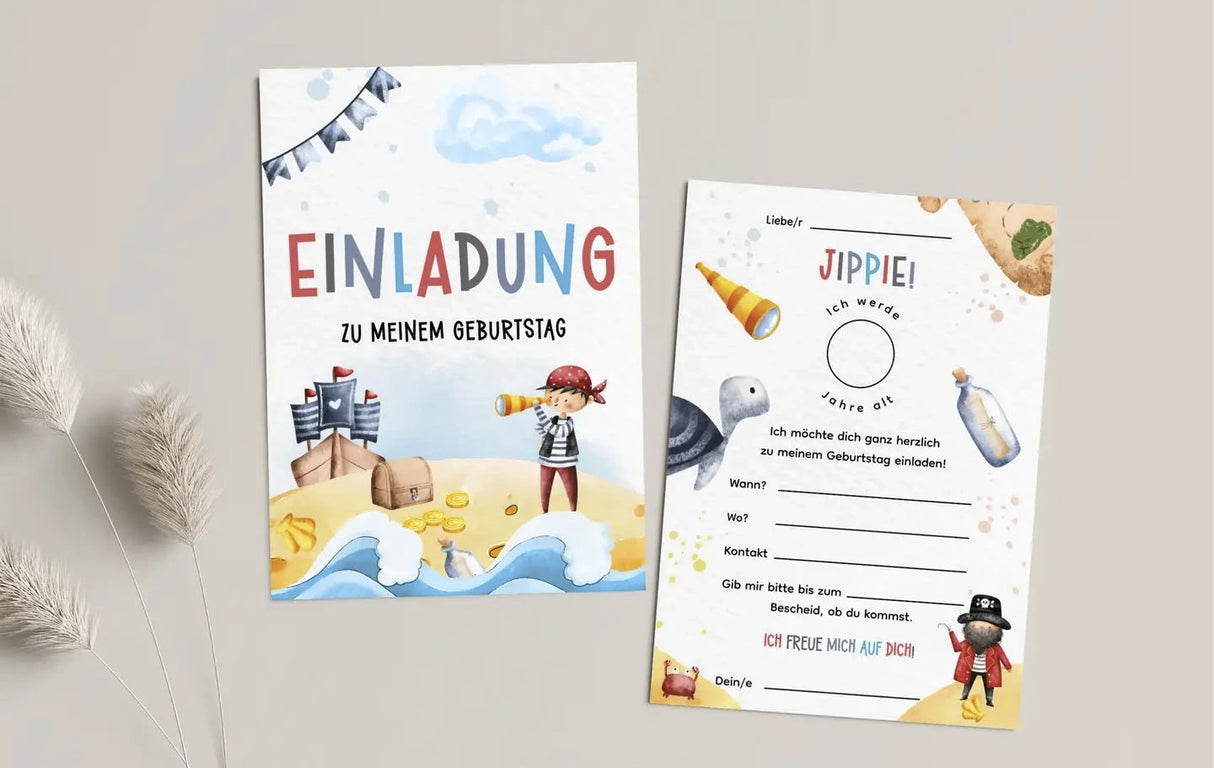 Einladungskarte Kindergeburtstag Pirat