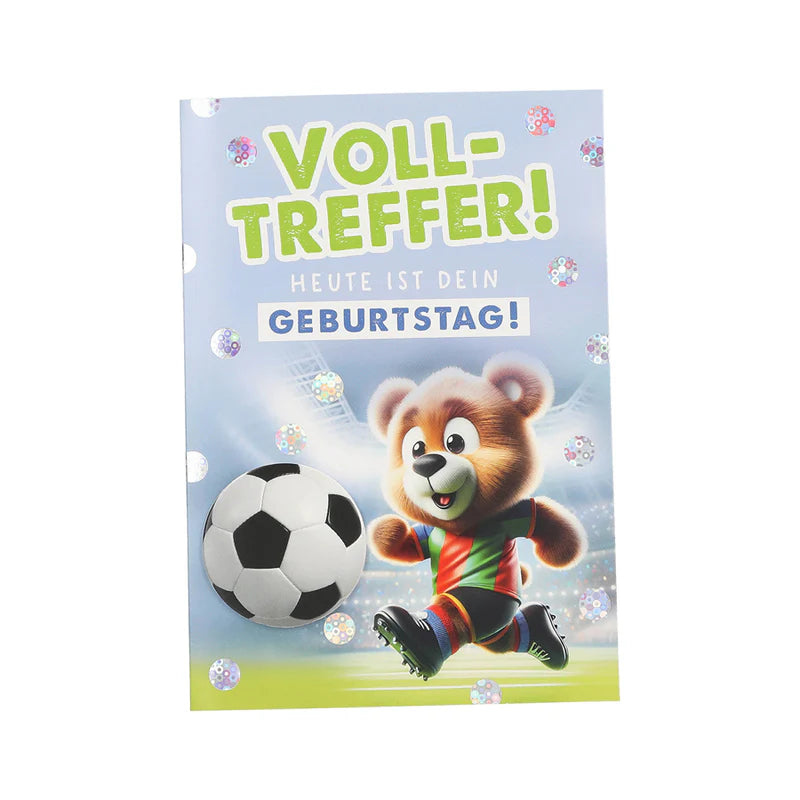 Geburtstagskarte Bär Fussball