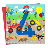 Geburtstagskarte Monstertruck 4.Geburtstag