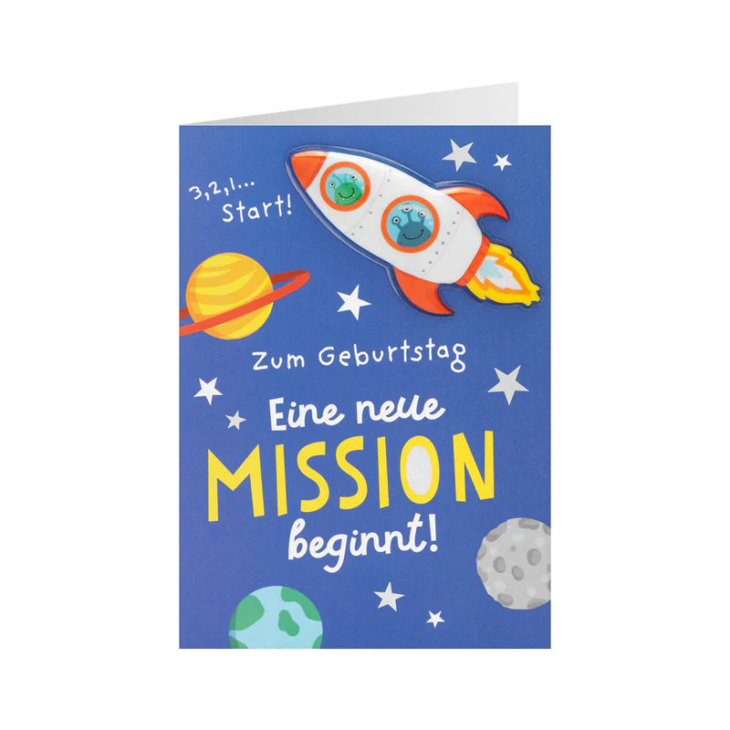 Geburtstagskarte Rakete Mission