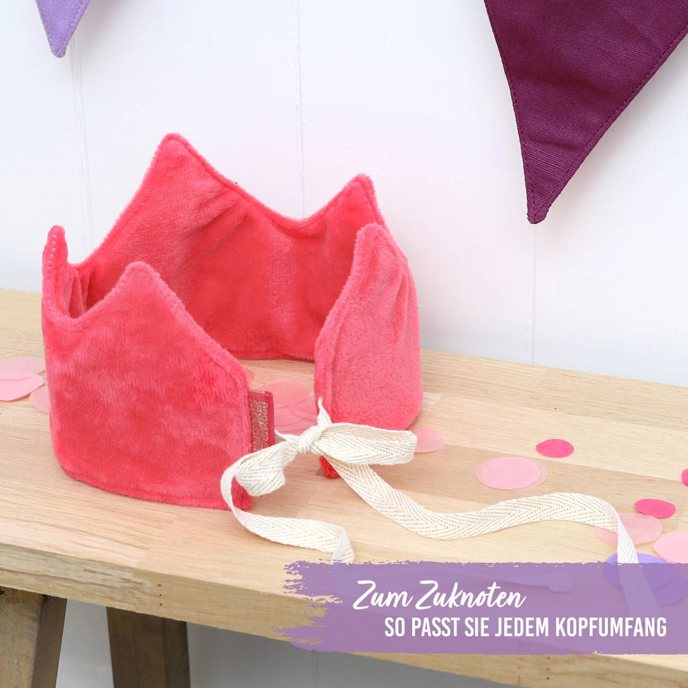 Geburtstagskrone mit Zahlen Button Pink