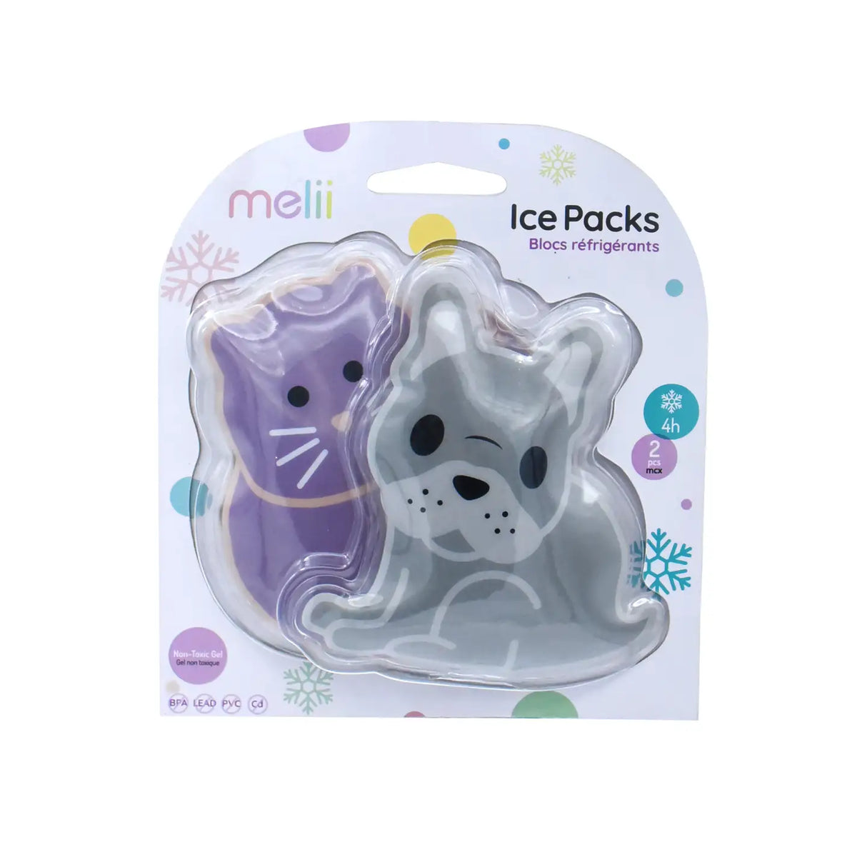 Kühlbags Gel Eisbeutel Melii 2er Set Katze & Bulldoge