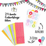 Geschenktüten 24-teilig Bunt