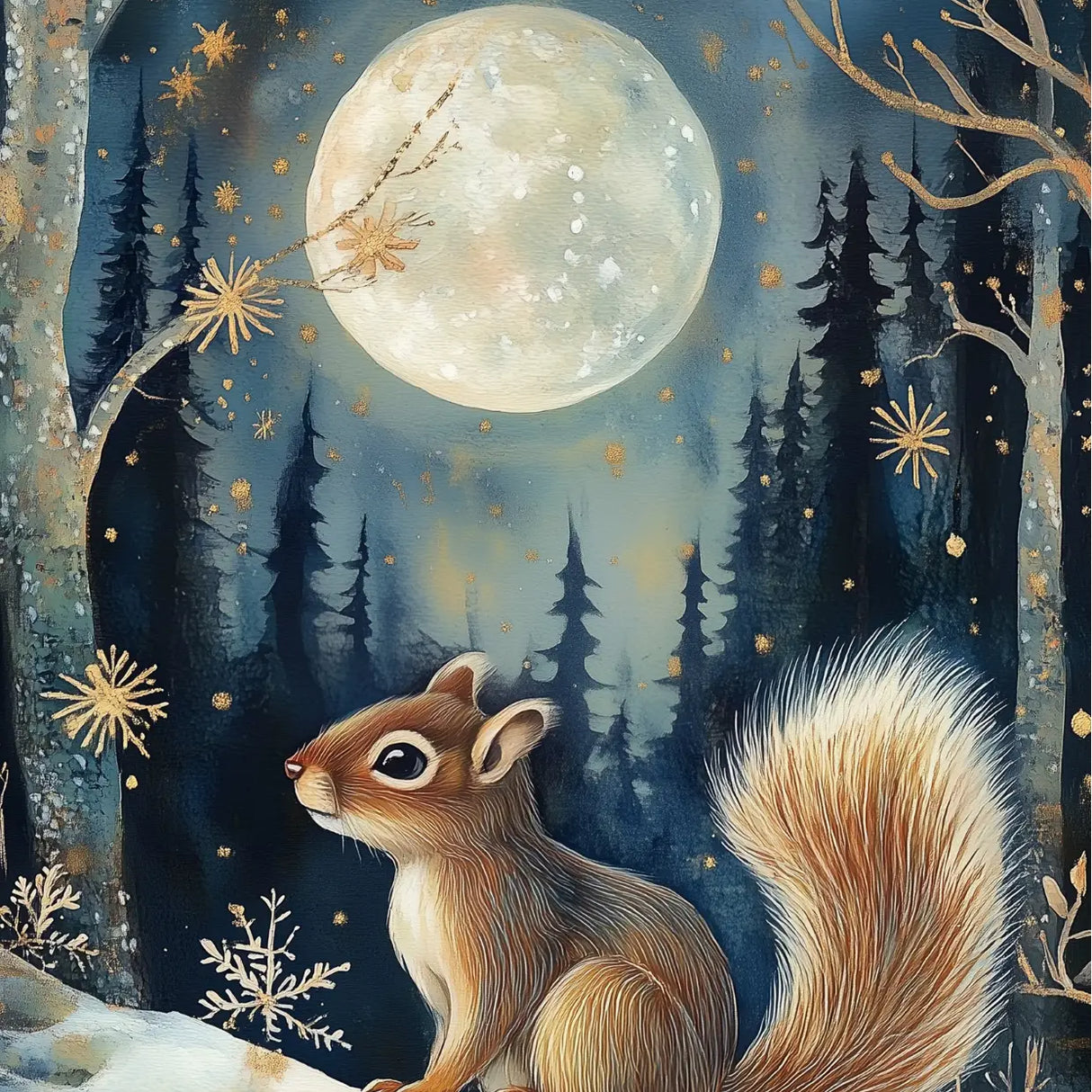 Grusskarte Moon Eichhörnchen