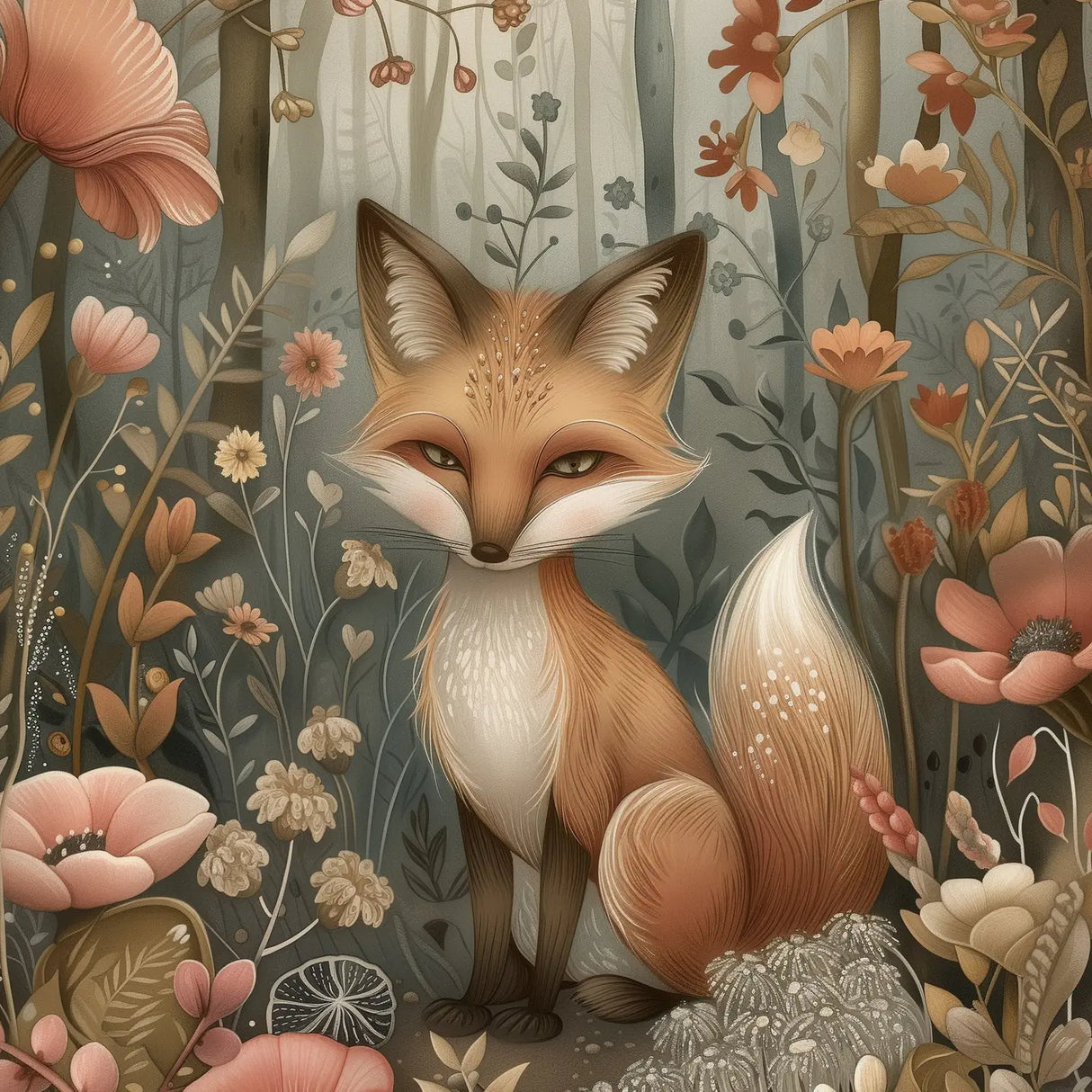 Grusskarte Wald Fuchs