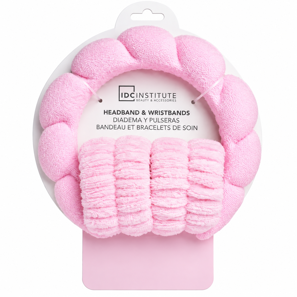 Kosmetik-Stirnband und Handgelenksband Rosa