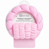 Kosmetik-Stirnband und Handgelenksband Rosa