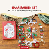 Haarspangen & Haargummies 48-teilig  – Weihnachten