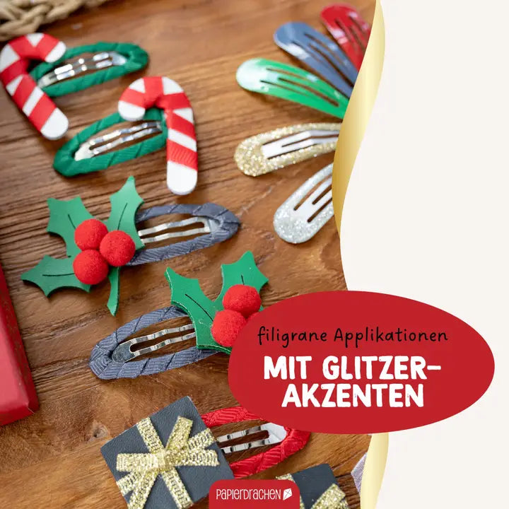 Haarspangen & Haargummies 48-teilig  – Weihnachten