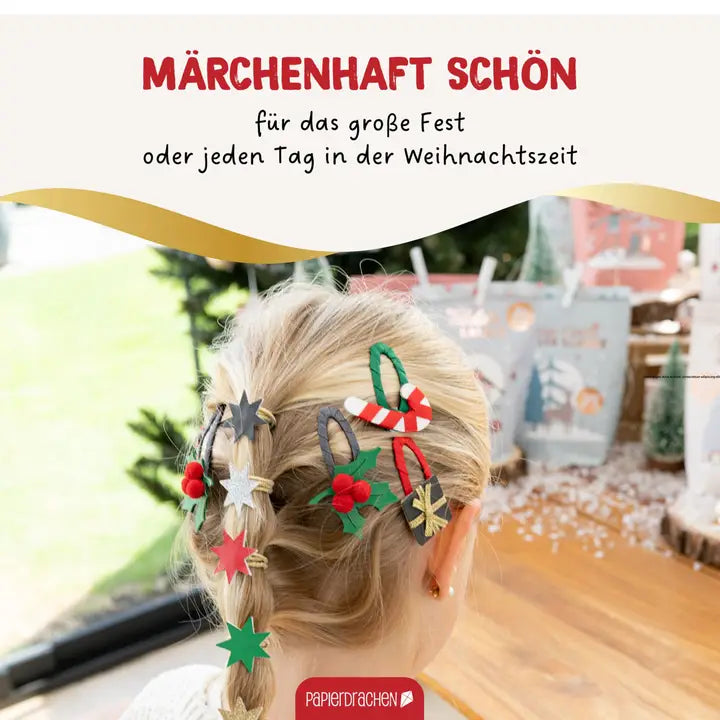 Haarspangen & Haargummies 48-teilig  – Weihnachten