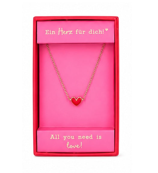 Halskette Ein Herz für Dich - pink