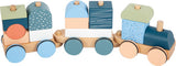 Holz Eisenbahn mit Steckformen Blau Muster
