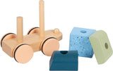 Holz Eisenbahn mit Steckformen Blau Muster