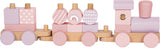 Holz Eisenbahn mit Steckformen Rosa