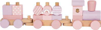 Holz Eisenbahn mit Steckformen Rosa
