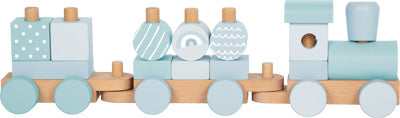 Holz Eisenbahn mit Steckformen Blau