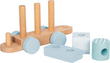 Holz Eisenbahn mit Steckformen Blau