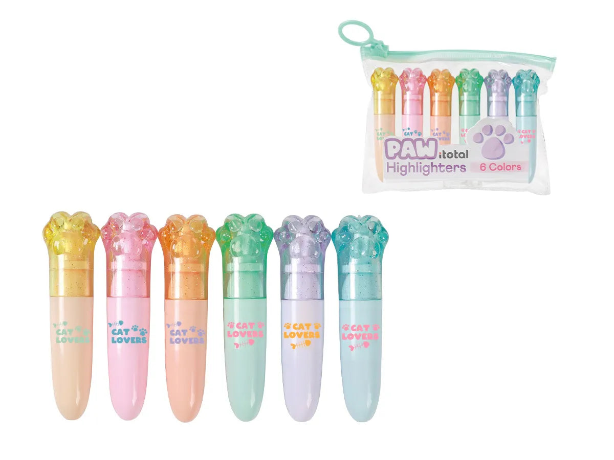 Textmarker Tierpfoten assortiert