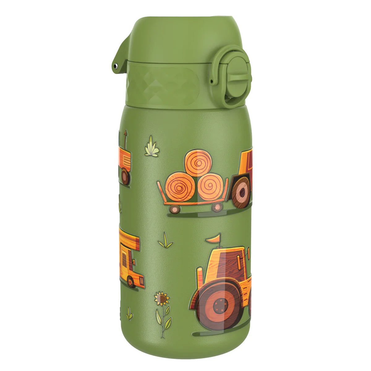 Kinder Edelstahl Trinkflasche Ion8 400ml Bauernhof Fahrzeuge