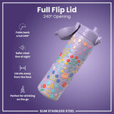 Edelstahl Trinkflasche Ion8 500ml Blumen Lavendel