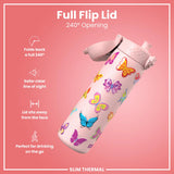 Thermosflasche Ion8 500ml Schmetterling Rosa