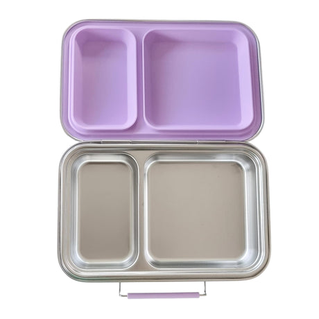 Edelstahl Znünibox Baurelia Box Eco mit 2 Unterteilungen Flieder