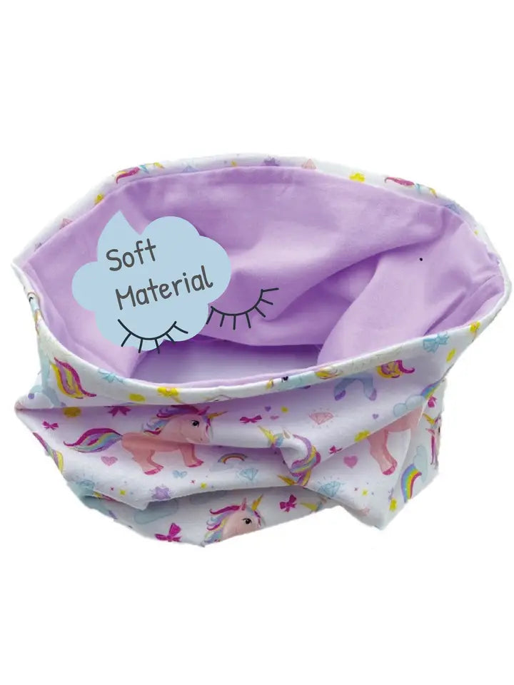 Kinder Übergangs Mütze & Loop Schal Einhorn