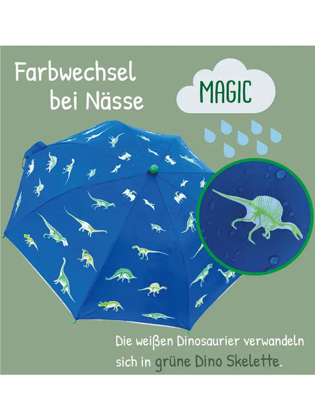 Kinder Regenschirm mit Farbwechsel Dino