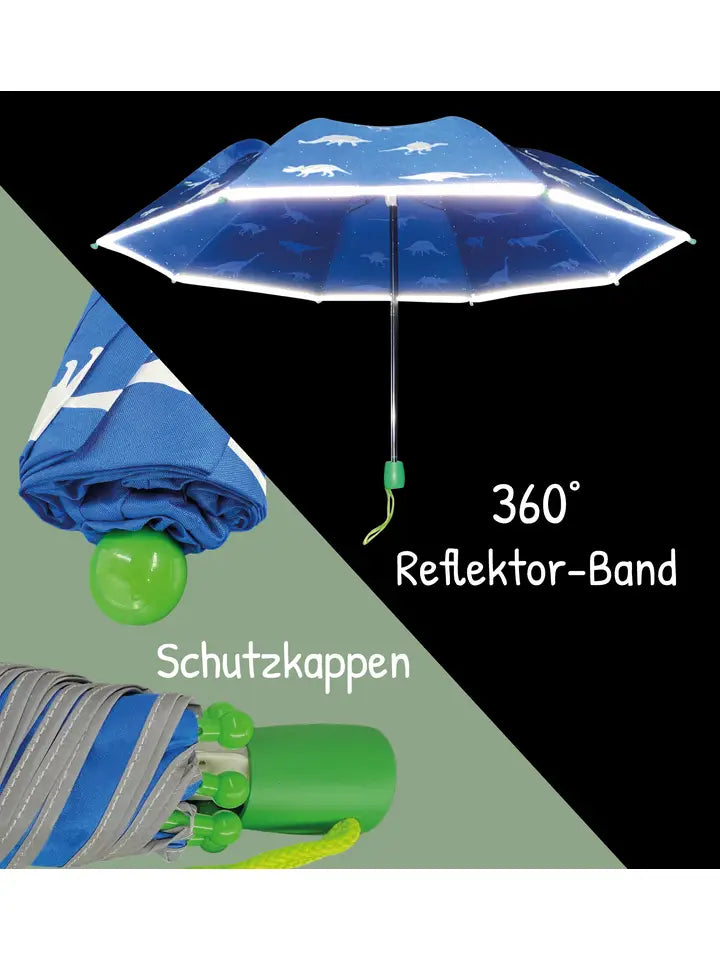 Kinder Regenschirm mit Farbwechsel Dino
