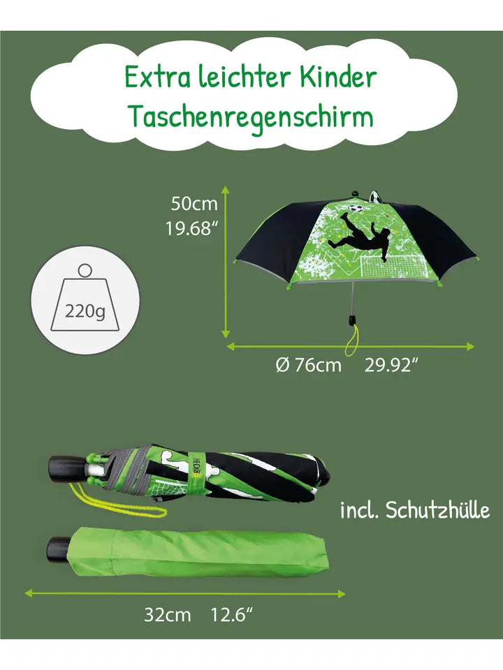 Kinder Regenschirm mit Farbwechsel Fussball
