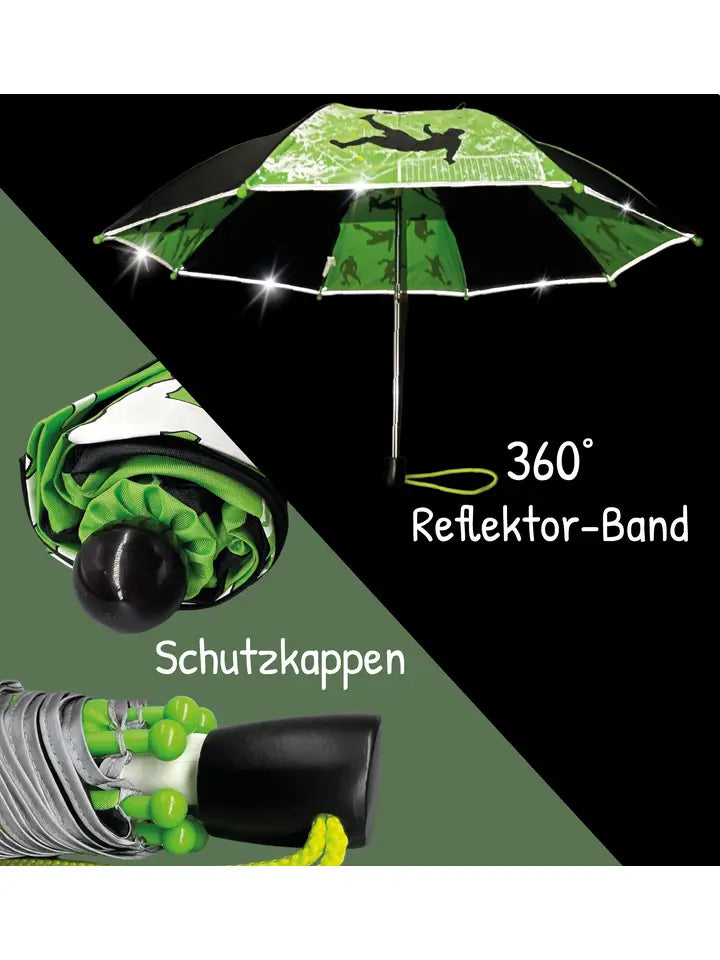 Kinder Regenschirm mit Farbwechsel Fussball