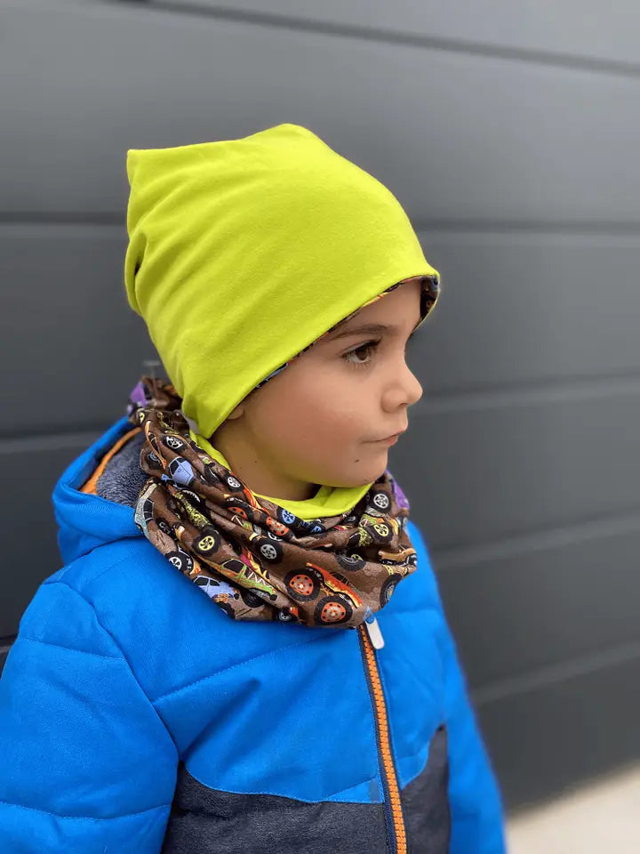 Kinder Winter Mütze & Loop Schal Monstertruck