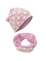 Kinder Winter Mütze & Loop Schal Schwan