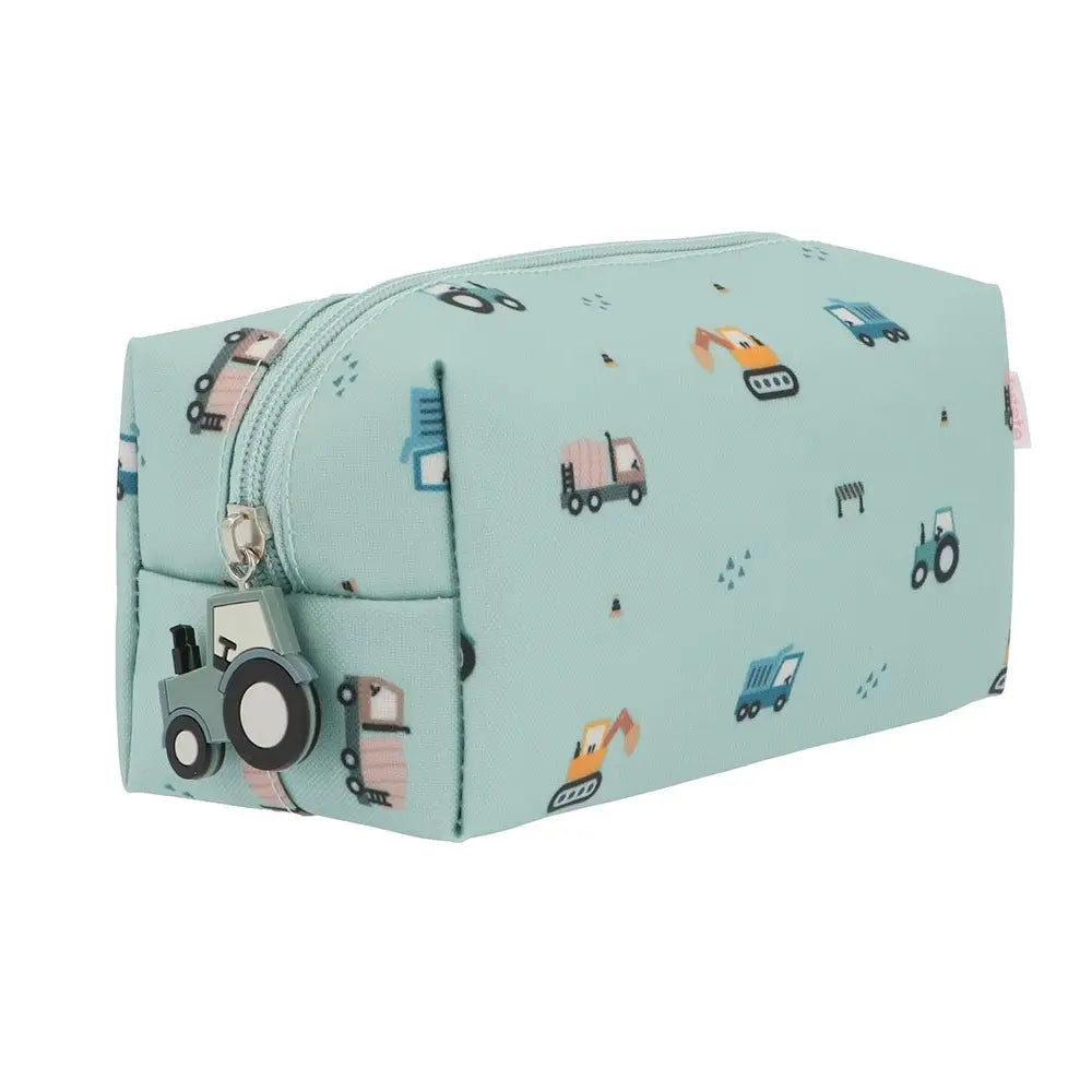 Stifteetui Baustellenfahrzeuge Helltürkis
