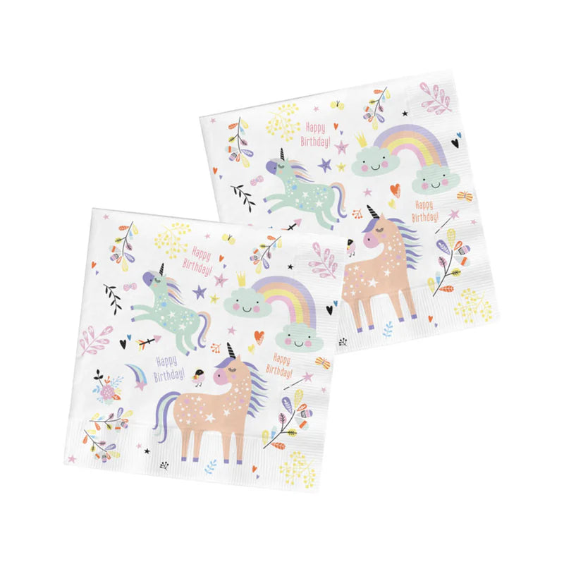 Kinder Servietten Einhorn Weiss