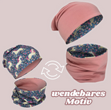 Kinder Beanie Mütze & Loop Schal Reflektierend Pferd