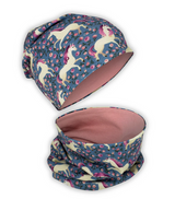 Kinder Beanie Mütze & Loop Schal Reflektierend Pferd