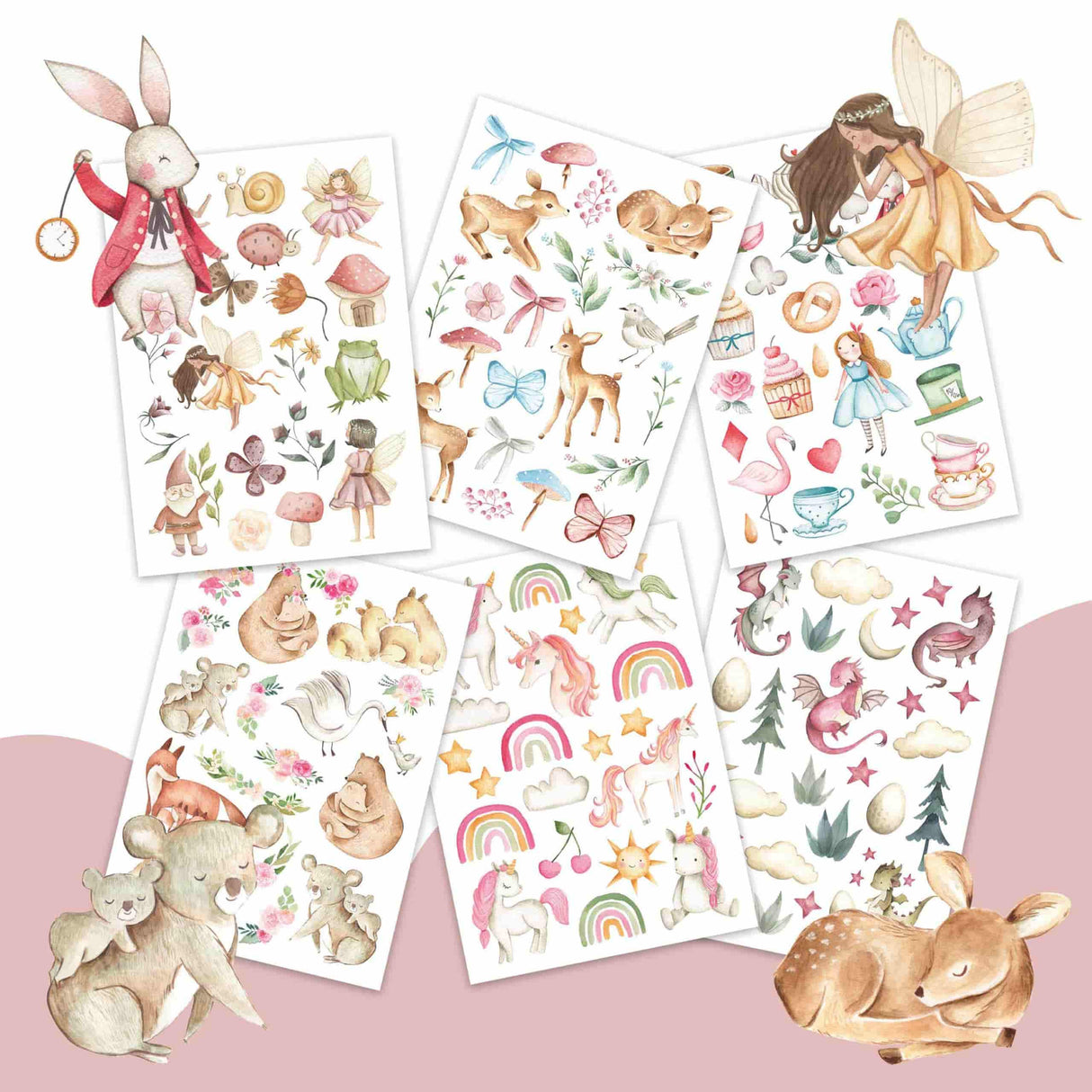 Kinder Tattoo 100 Stück Fabelwesen und Märchen