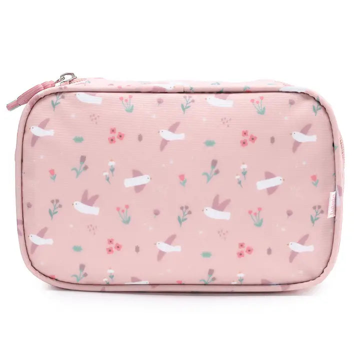 Kinder Necessaire Kulturbeutel Vogel Rosa