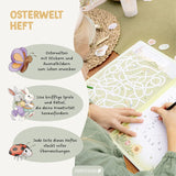 Kreatives Osterwelt Heft - Malen, Rätseln & Stickern