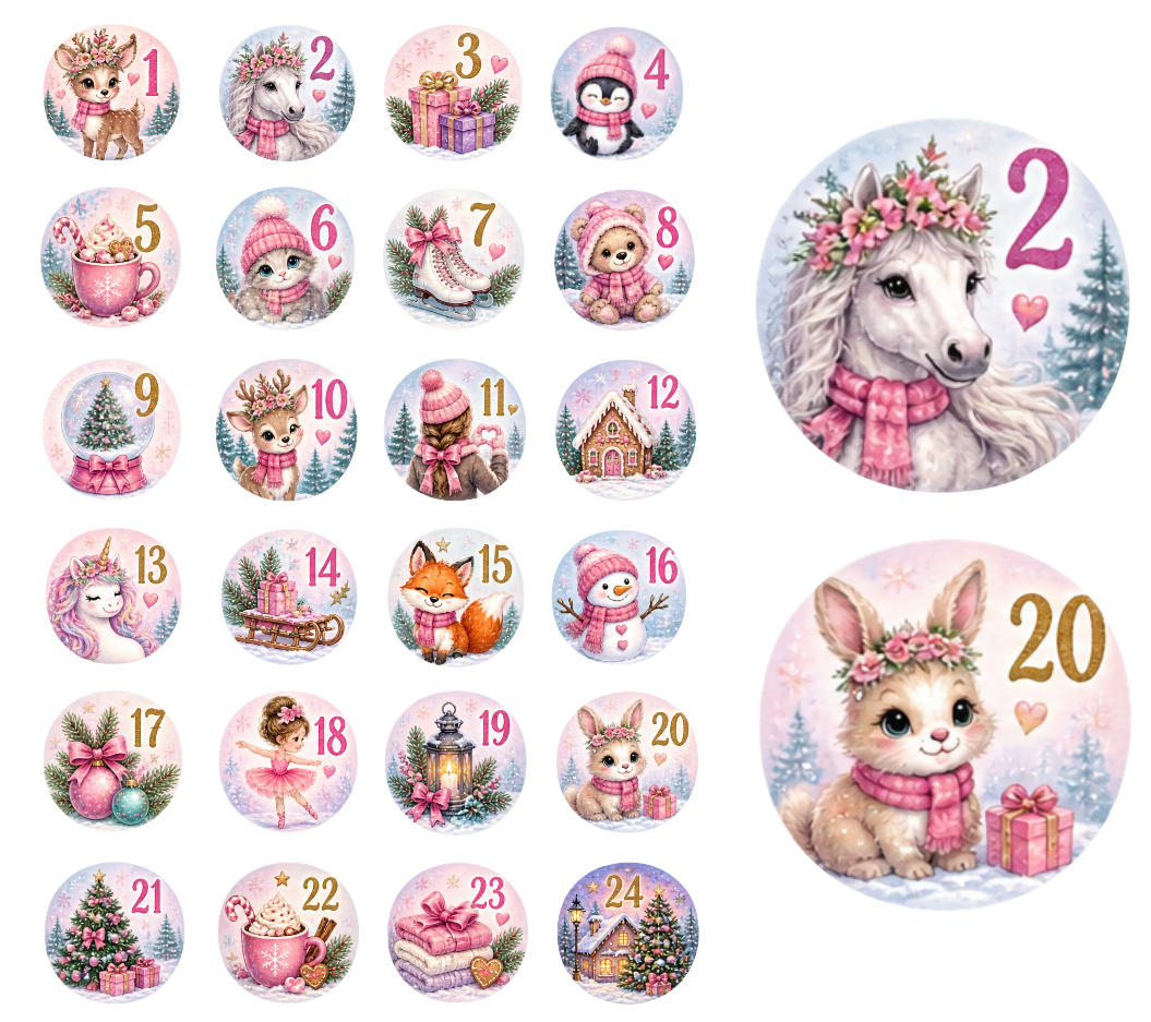 Adventskalender Zahlensticker Mix 11