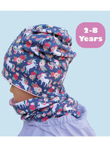 Kinder Beanie Mütze & Loop Schal Reflektierend Einhorn
