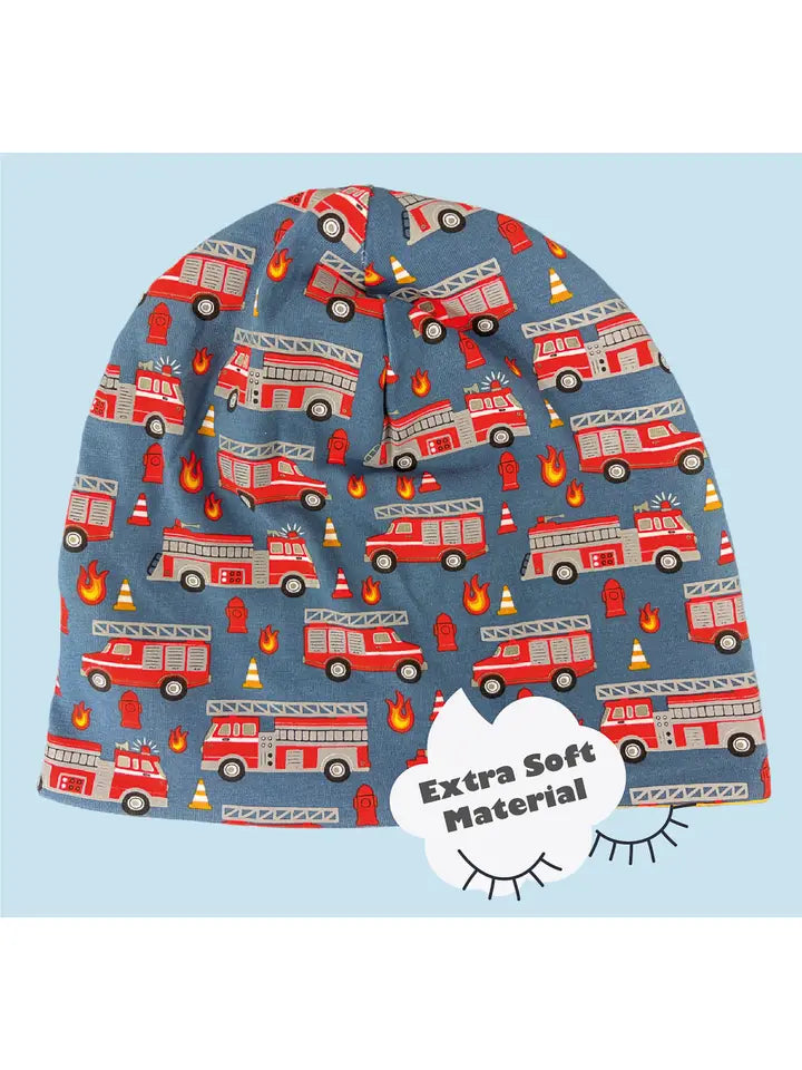 Kinder Beanie Mütze & Loop Schal Reflektierend Feuerwehr