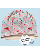 Kinder Beanie Mütze & Loop Schal Reflektierend Flamingo