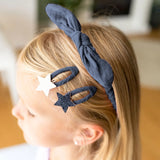 Musselin Haar-Accessoires Set Blau