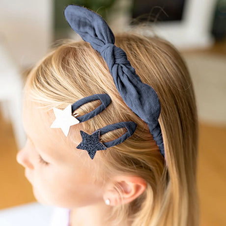 Musselin Haar-Accessoires Set Blau